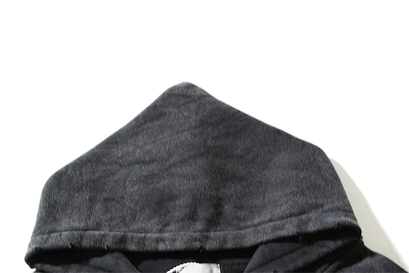 H5342 High Quality Low OEM MOQ Custom Distressed Washed Hoodies Oversized Zip Up Hoodies