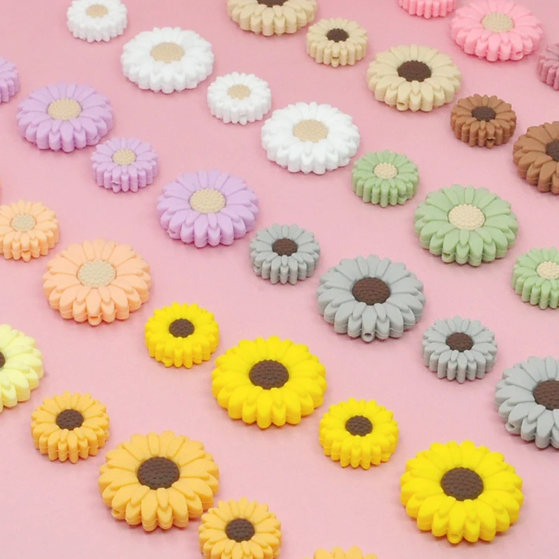 Zhongshan Manufacturer Silicone Teething Beads Sunflower Wholesale China BPA Free Silicone Beads