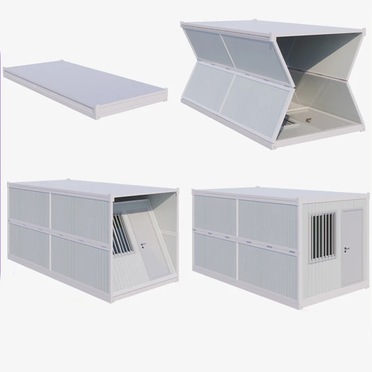 Office Folding Container House Low Cost Modular Prefabricated Portable Foldable Homes Customized 20ft Small Container Mall