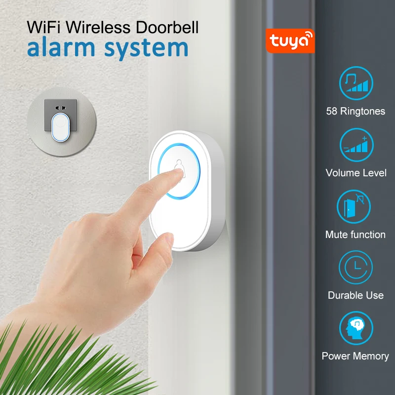 Умный дверной звонок Tuya Home 1 кольцо звуковая и электрическая вспышка работает с