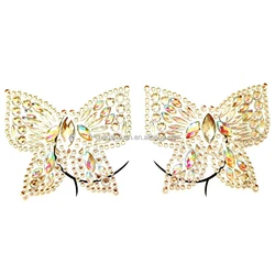 Накладки на соски с двойными пуговицами для груди сексуальные украшения Драгоценные камни тату блестящие плоские пастельные накладки на соски