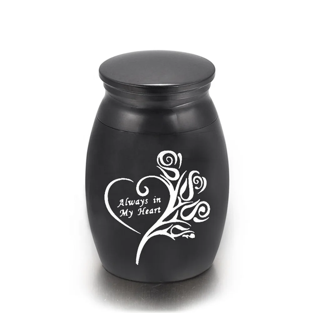 Engraved Heart Cremation Urn for Ashes Memorial Pet Human Ash Keepsake Urns Stainless Steel Funeral Jar - Always in My Heart