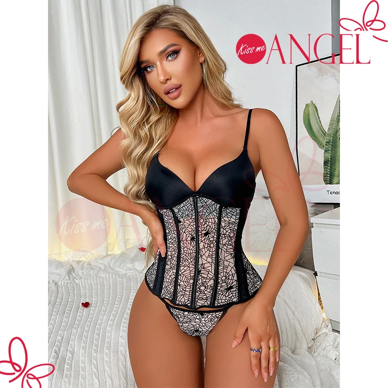 KISS ME ANGEL new wholesale back lacing g-string women sexy under bust corset womens hot sexy underwear photos sexy lingerie