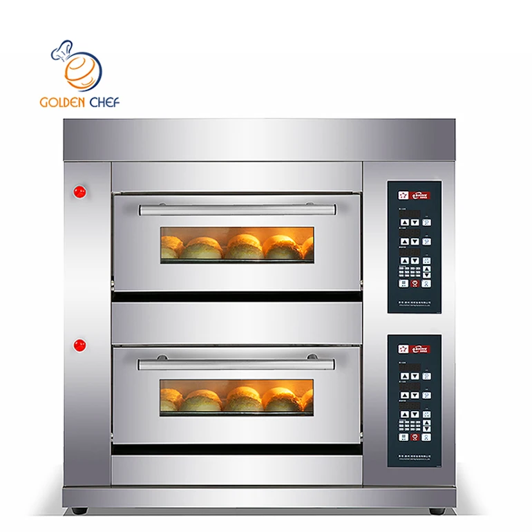 Golden Chef professional making Double Deck Countertop oven Commercial Pizza Snack Oven Gas with Two Independent Chambers oven