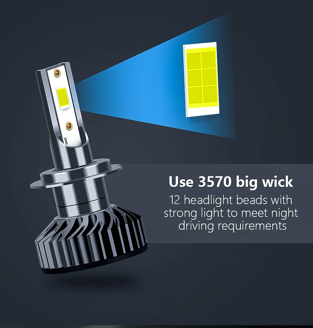 F2 3570 LED H4 Headlights Conversion Kit H1 H3 H7 H8 H9 H11 9005 9006 9007 9008 Car Fog Light Hi Lo Headlamps Auto LED Lighting