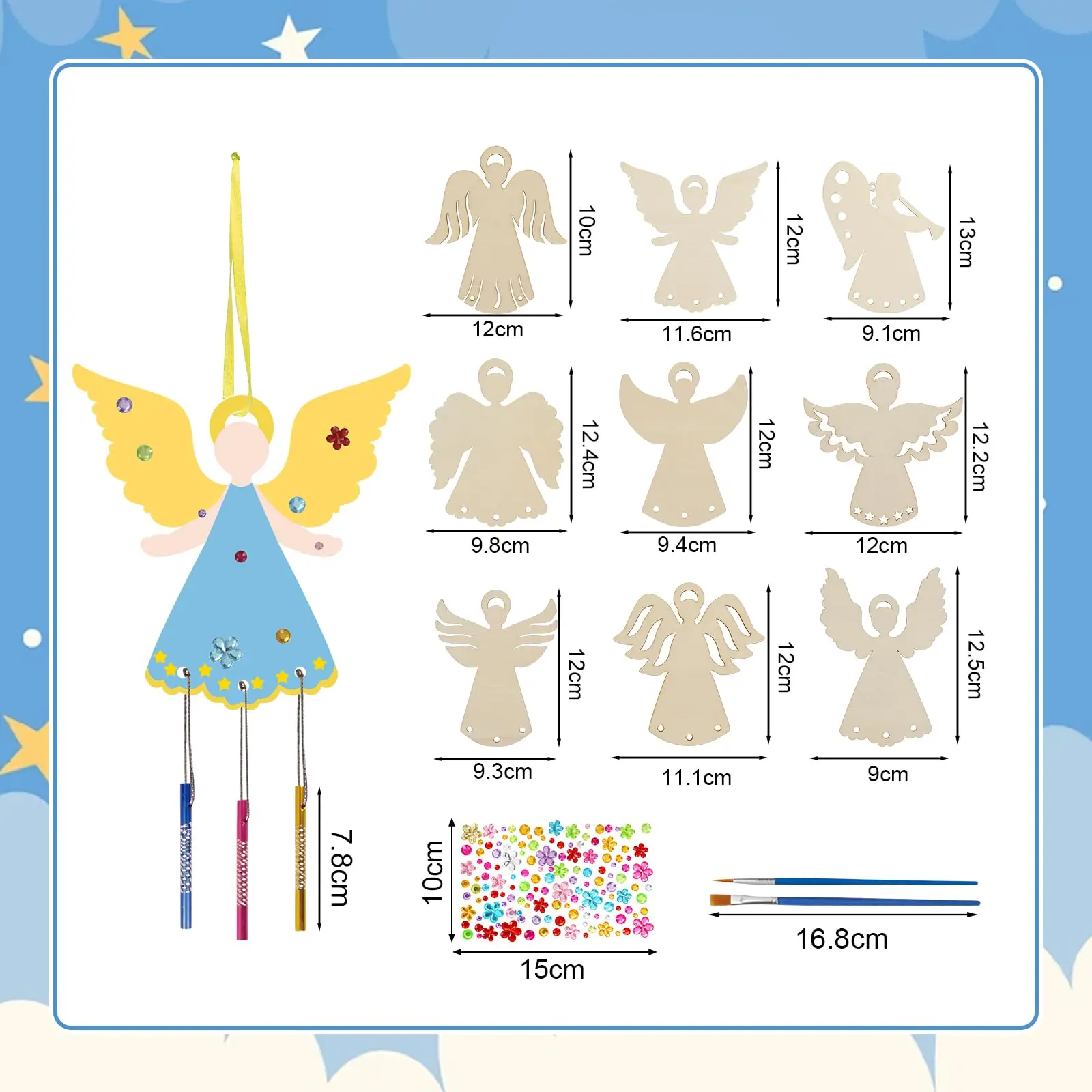 DIY Creative Paste Toys Hand Painted Wooden Crafts Art Activities Christmas Tree Hanging Ornaments Christmasand Decorations