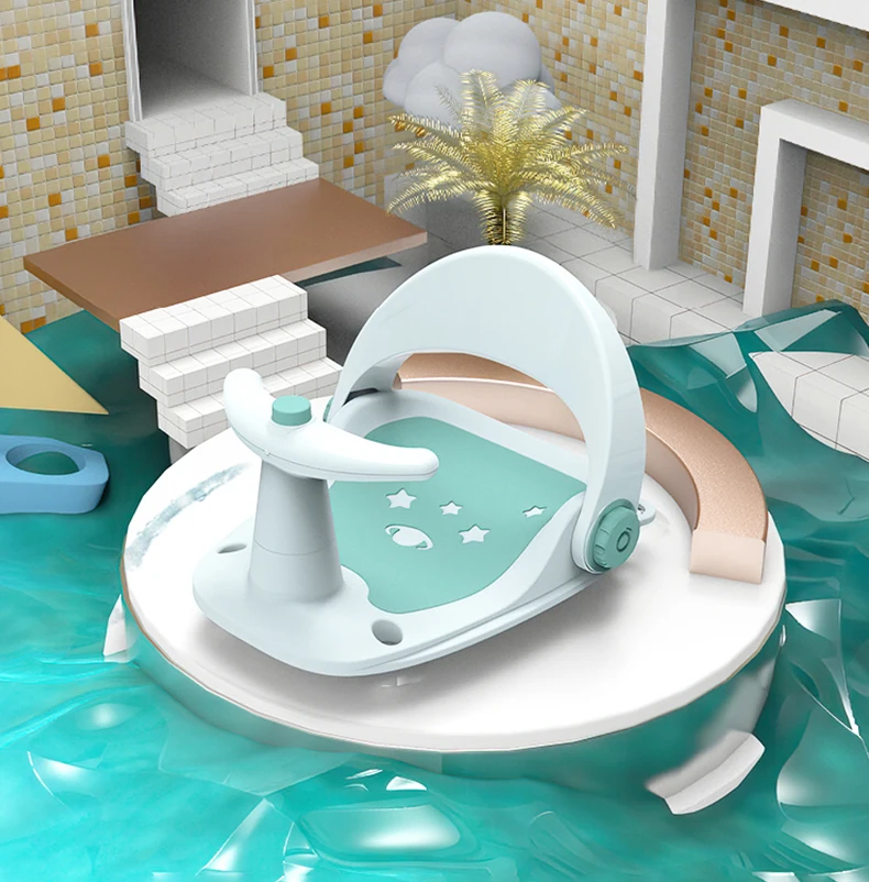 Ergonomic Seat For The Bathtub Baby Bath Chair Soft bathing tub seat touch kids non-slip bathtubs seats