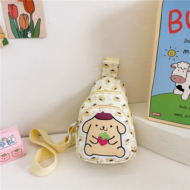 Новая Детская сумка с мультяшным принтом Sanrio Kitty Pochacco нагрудная через плечо многофункциональная для хранения мальчиков и девочек