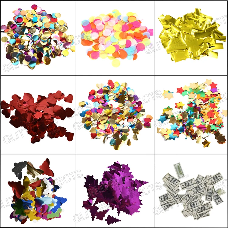 Double face color gold metalic aluminum confetti paper for confetti machine