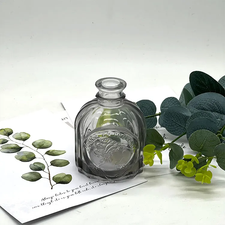 Factory produced 100ml gray thicken bottom aroma fragrance glass reed glass diffuser bottles luxury for daily use