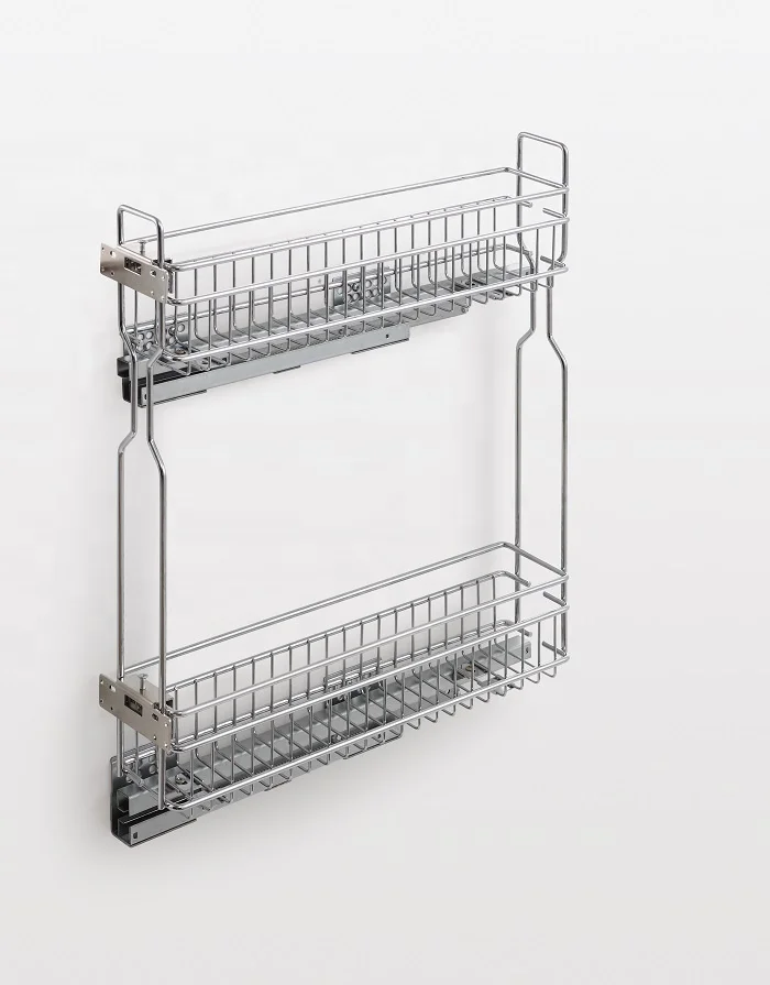 Foshan kitchen new type slide mount organizing empty food storage small wire storage baskets