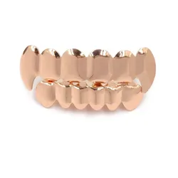New HIPHOP Custom Silver 18K Real Gold Plated Brass VVS Grillz Teeth Bustdown Top And Bottom Ice Out Grillz Box For Tooth