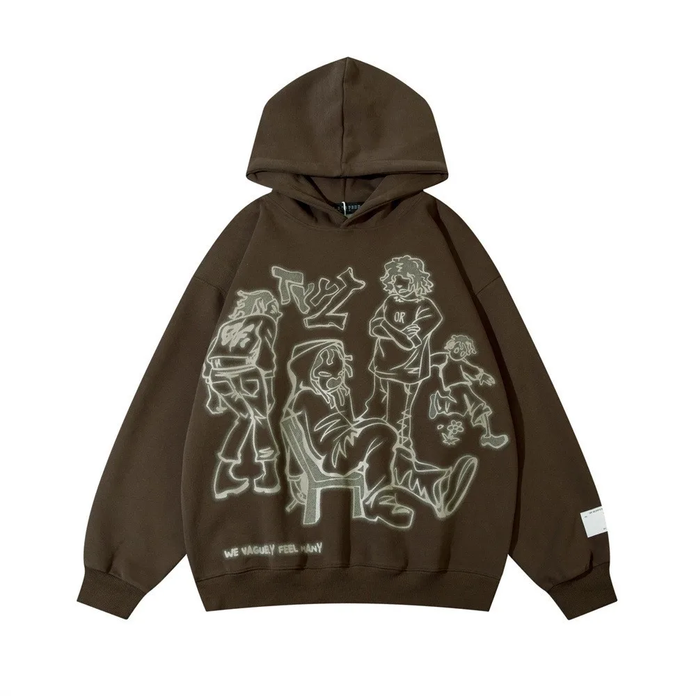 High Quality Women Star Letter Print Zip Up Loose Hoodies Y2K Retro Harajuku Oversized Gothic Hip Hop Long Sleeve Sweatshirts