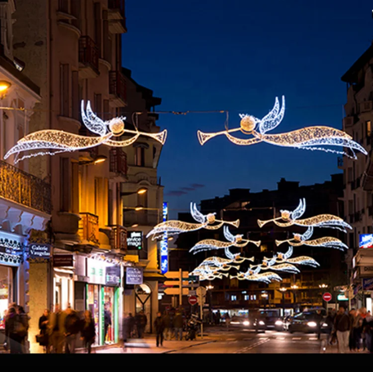 
Holiday outdoor decoration angel christmas decor led street motif light 