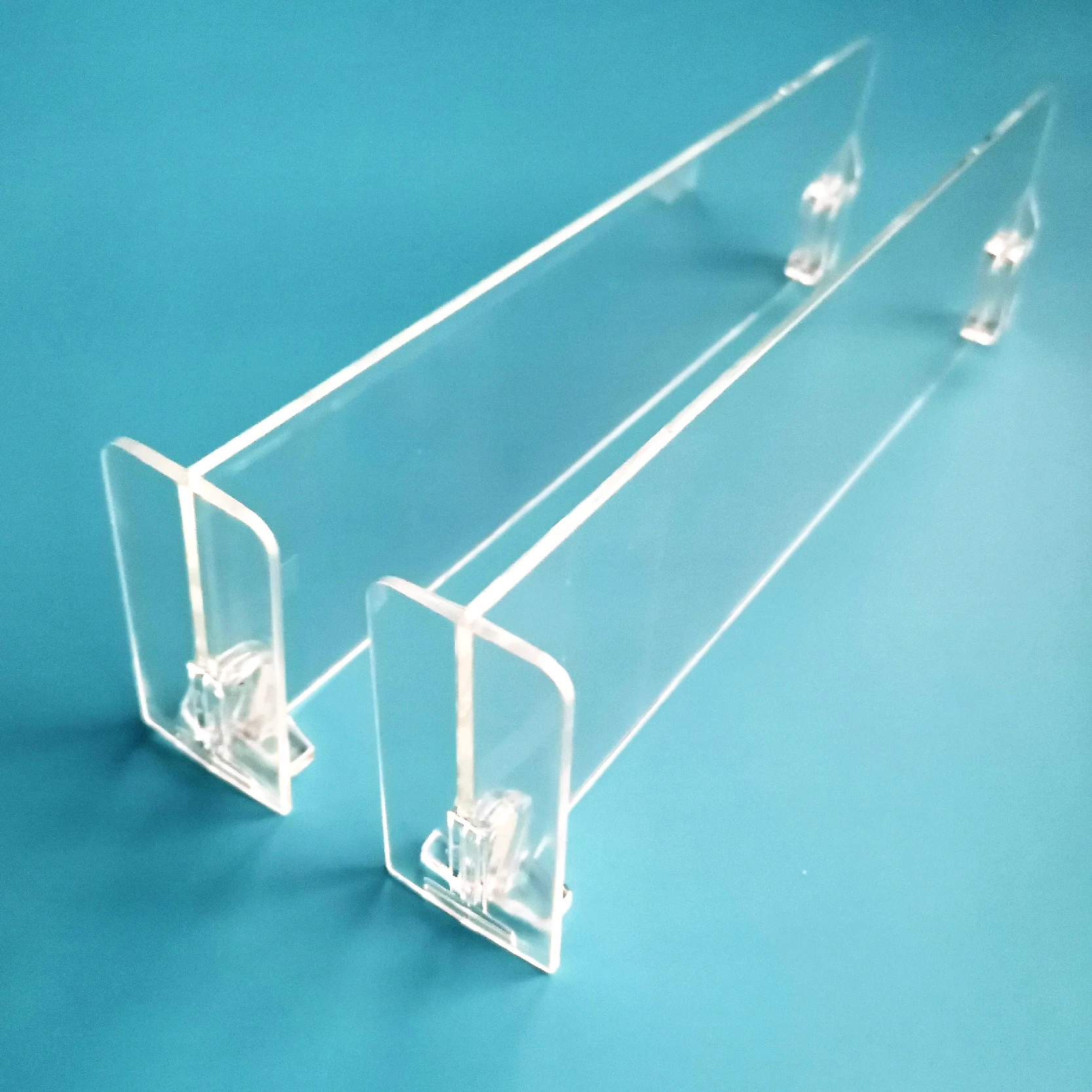 In Stock Plastic Adjustable Clear Acrylic Supermarket Pharmacy Fridge Shelf Dividers for Display