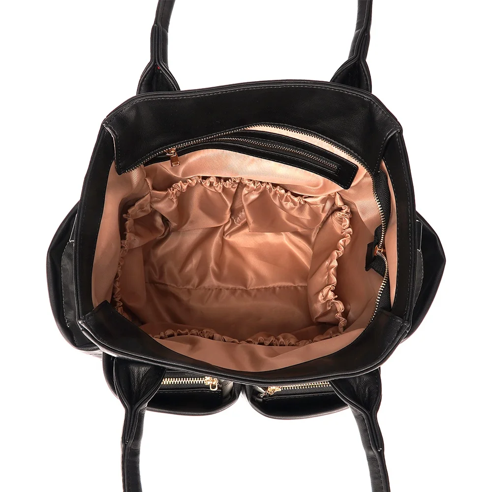 vegan leather diaper tote large capacity diaper bags for mom anti-tear baby bags with changing pad low MOQ nappy bags for baby