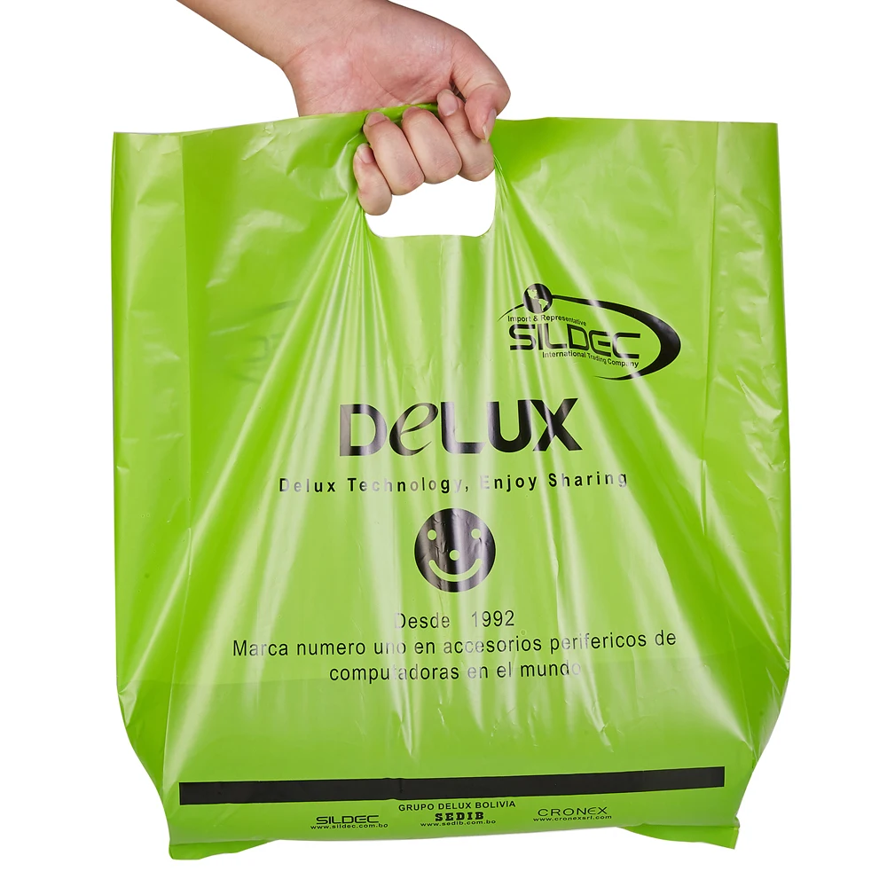 Packaging Clothing Bag Plastic Die Cut Handbag PE Shoes Cloth Cheap Apparel Shopping Printing Side Gusset Bag White TY Accept