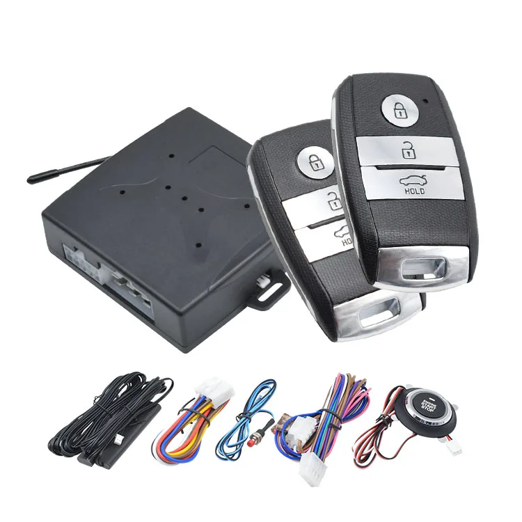 Universal Automatic Keyless Entry System Car Start and Stop Buttons Keychain Kit Central Door Lock with Remote Control