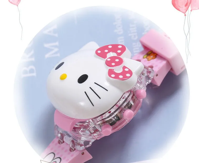 Часы детские электронные с мигающим светом Мультяшные музыкальные светящиеся игрушки в стиле аниме подарок на день рождения