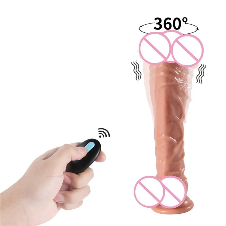 dildo vibrator rotating head rubber penis dildo 10 vibrations women masturbation sex toys vibrating dildo penis