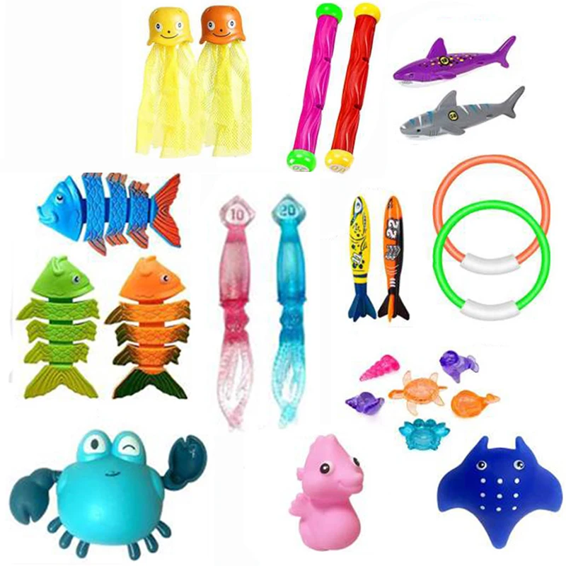 QS Popular Summer Beach Toys Kids Many Different Types Plastic Underwater Swimming Pool Diving Set Toys For Children Gift