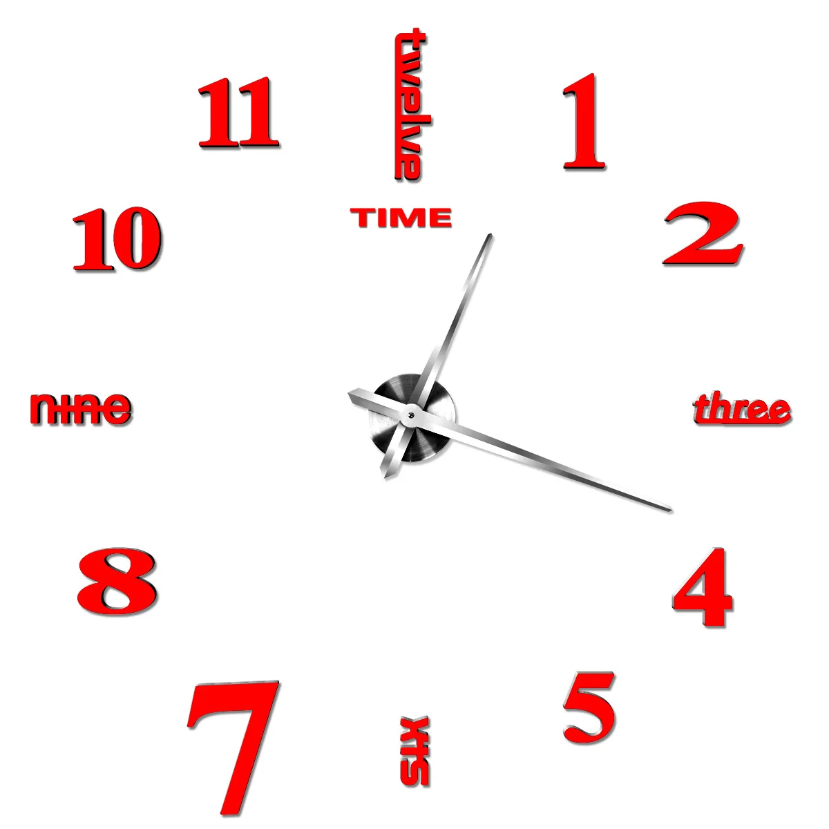 3D DIY Modern Acrylic Mirror Clock Sticker Creative TV Background Murals Living Room Decal Wallpaper Clocks