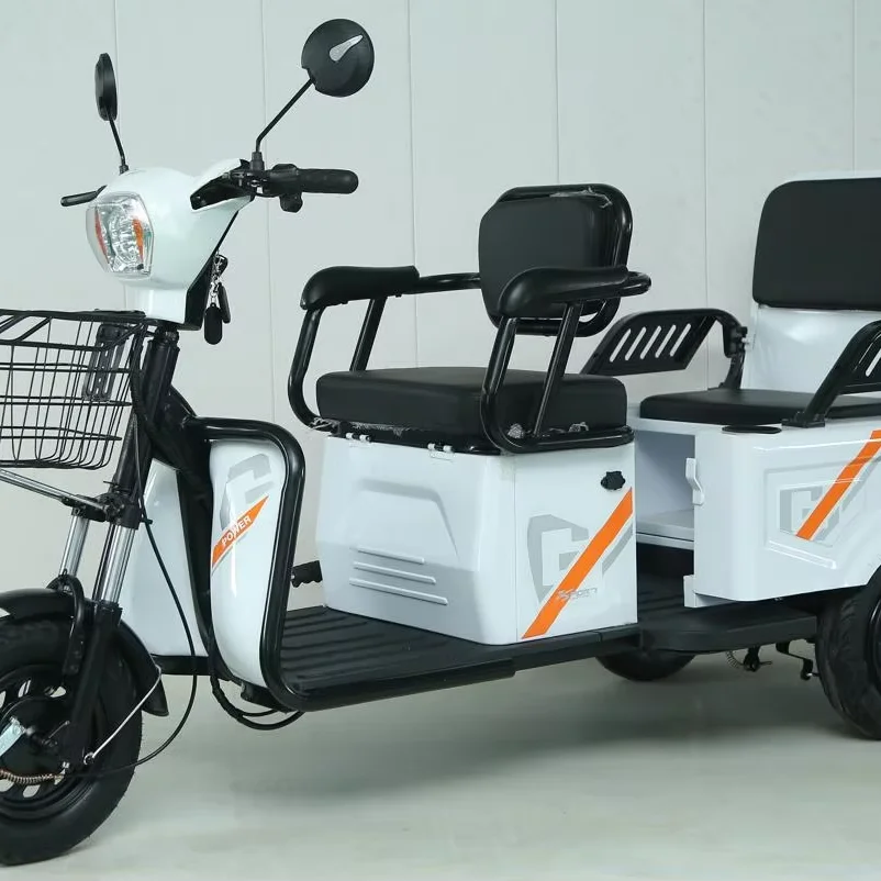 Comfortable Travel Electric Passenger Pedicab Tricycle Rear Hub Motor 600W 3-Speed 48V 60V Options Steel Frame Integrated