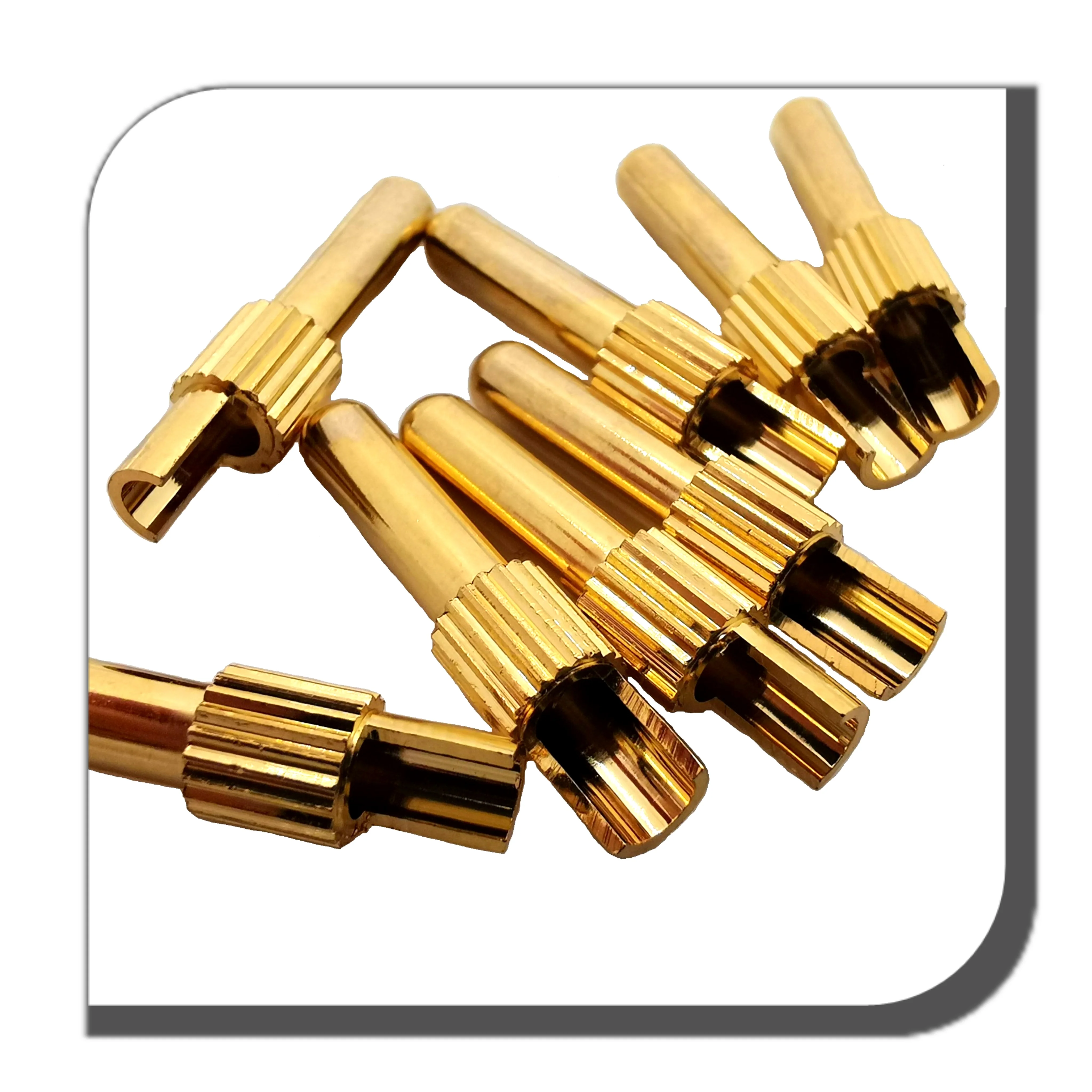 Customized Gold Plated Copper pin tellurium copper Pin M12 Brass Pins for cable Connectors