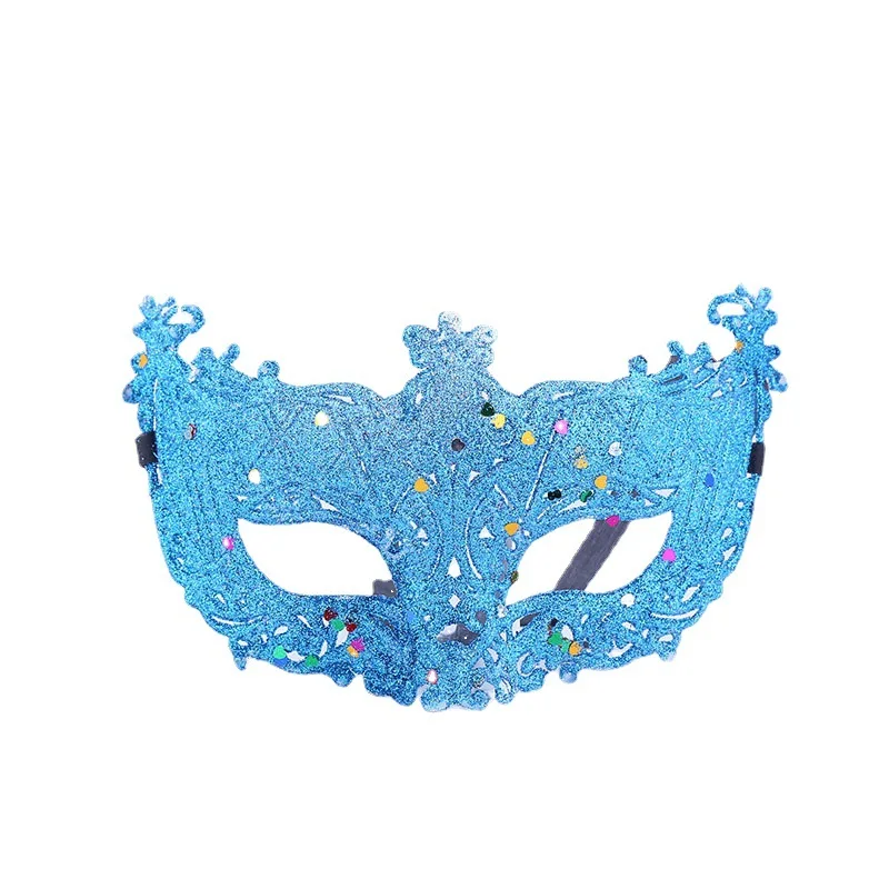 Wholesale Halloween Christmas Ball Carnival Gold Powder Openwork Fox Plastic party mask black mask masquerade masks