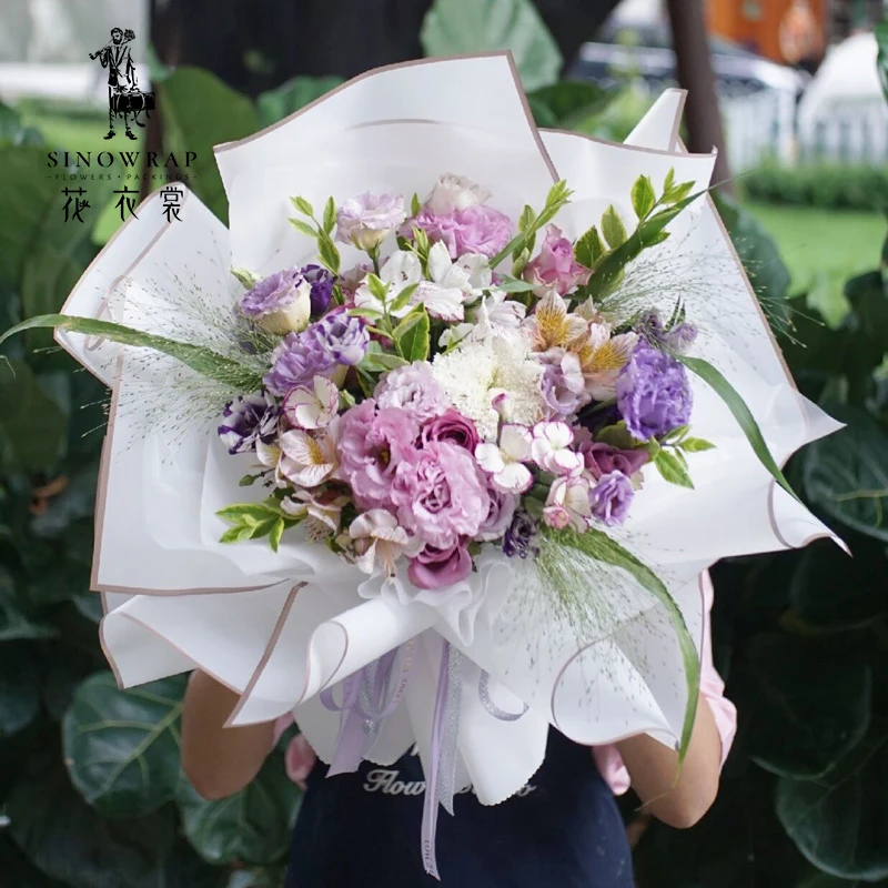 
Hot sale Matte Flower Bouquet Wrapping Packaging Paper with Golden Frame 