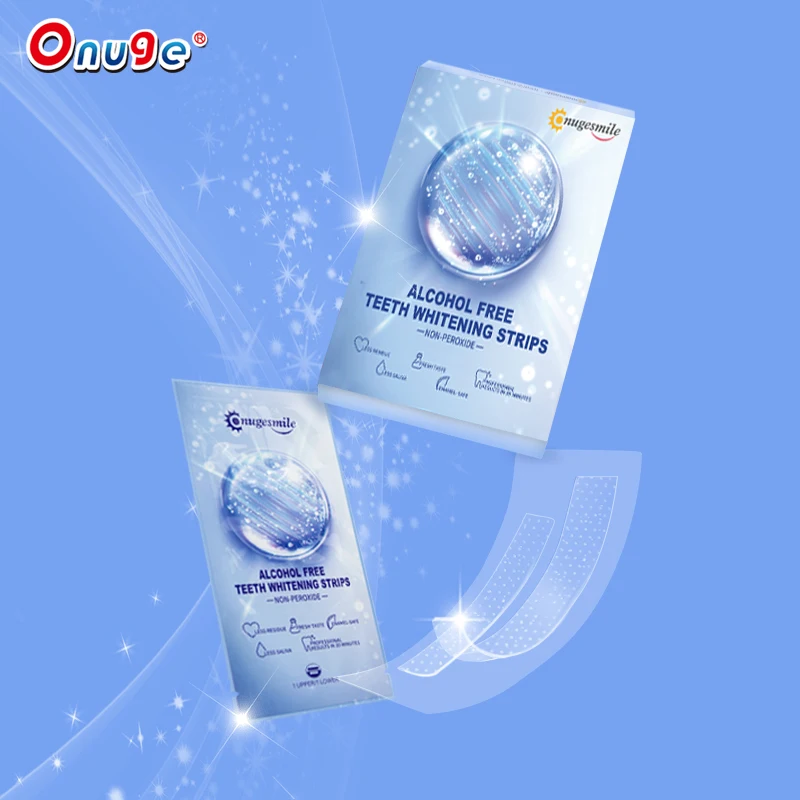 Onugesmile CE Approved Mint Flavor 14 Pairs Alcohol Free Teeth Whitening Strips