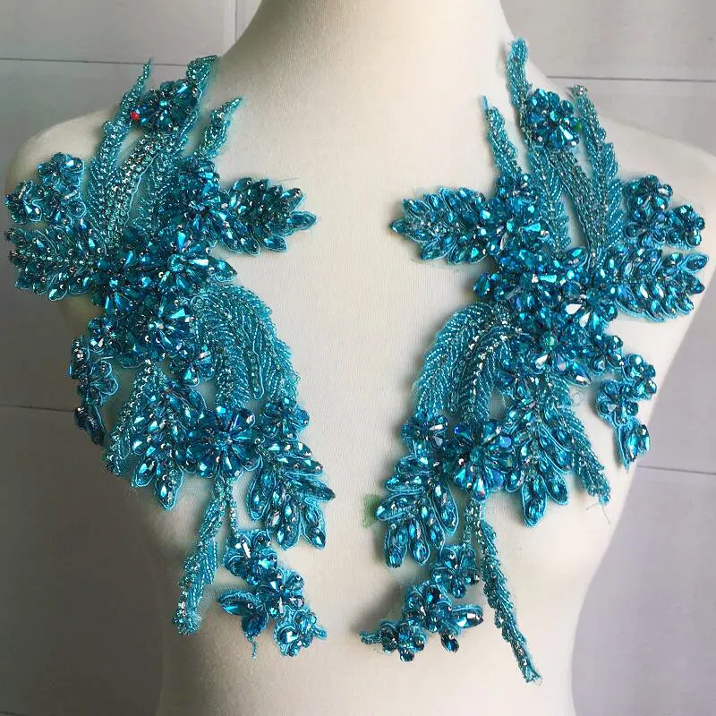 AFFNINTY  Luxury High-end Custom Made Handcrafted Embroidery Rhinestone Applique for Bridal Dress Couture Dance Costume