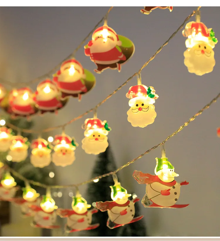 Christmas Lights Battery Operated Snowman 3M 20LEDs Fairy Bulbs Christmas Tree LED Santa Claus Christmas Gift Decoration Lights