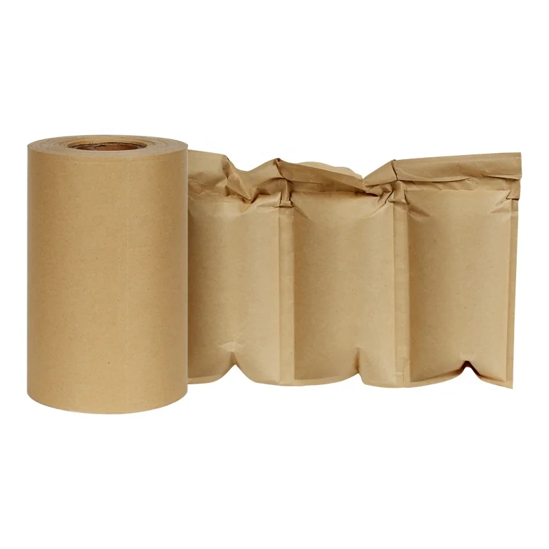 Biodegradable Eco-Friendly Box Filler Material Kraft Paper Air Cushion Film Roll with Perforation Design