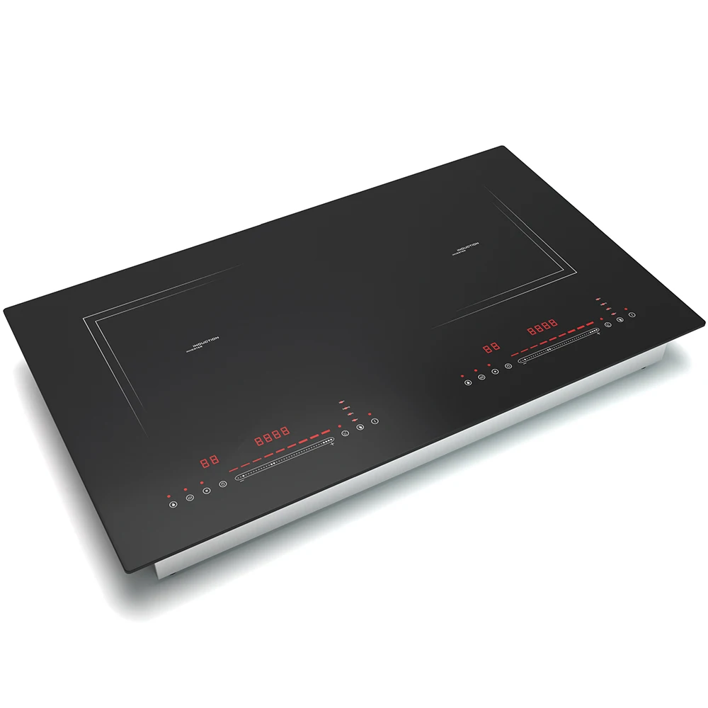 OEM Hot Selling Microcrystalline Panel 2200W+2200W Two Burner Induction Cooker Electric Plate for Touch Control