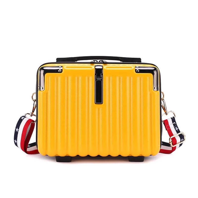 luxury mini suitcase 14 inch ABS PC cosmetic material plastic mini luggage suitcase with corner protection