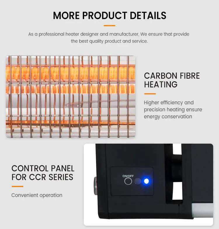 Well Priced Wall Mount 1800W Ip65 Cafe Bar Electric Carbon Fiber Patio Heater