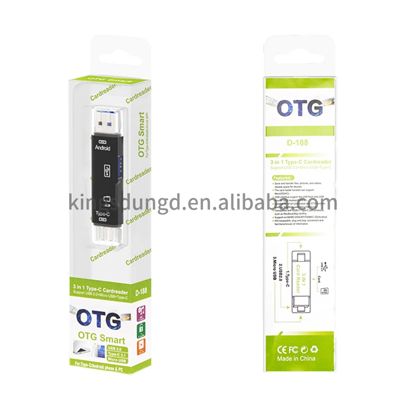 Устройство для чтения карт памяти USB 2 0 Type C/Micro Usb/Tf 5