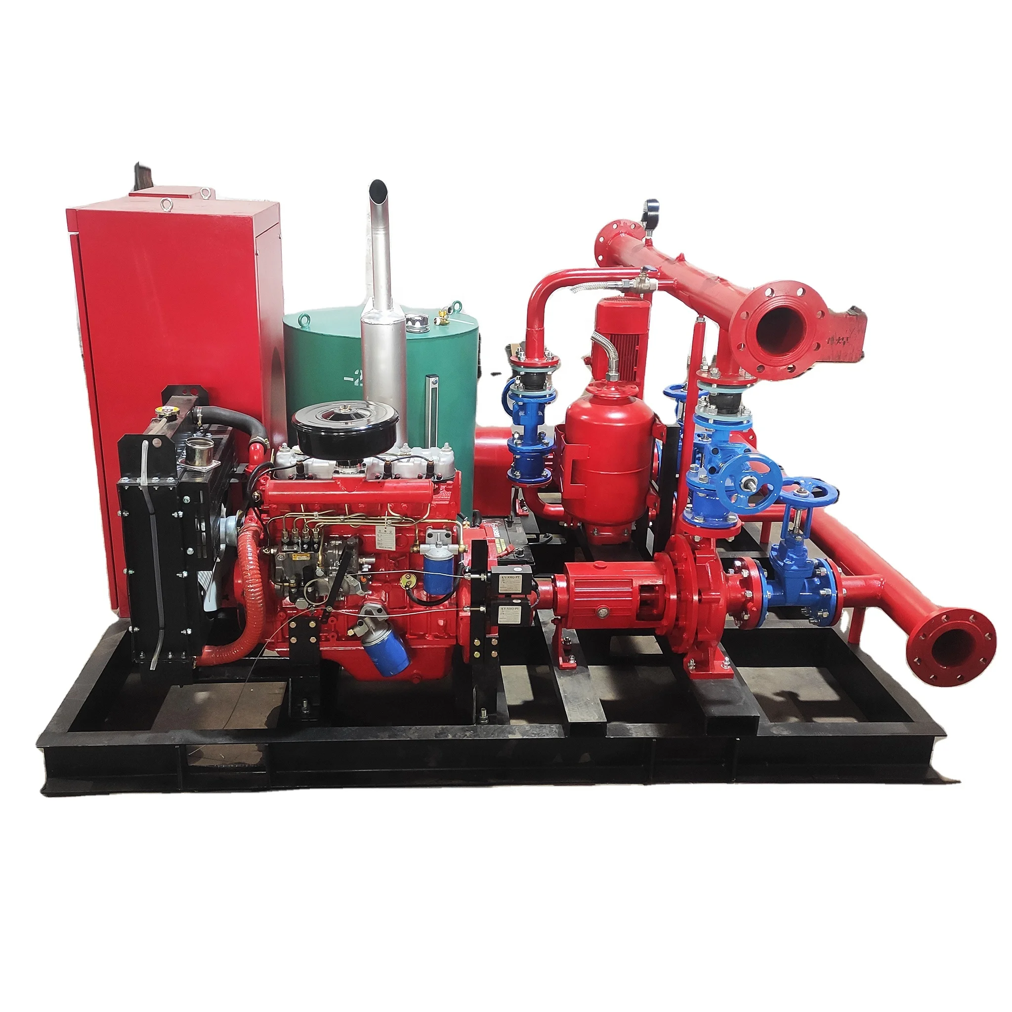 Intelligent Control of Fire Fighting Water Supply Pumping Stations Cast Iron Heavy Duty Diesel Engine Belt Drive Max 400m3/h 100