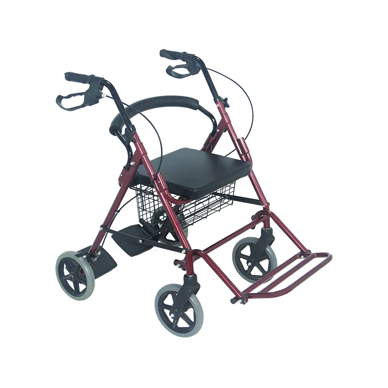 Aluminum  Walking Frame Drive Rolling Walker for Seniors 4-leg Walker Adult Folding Rollator For Disabled