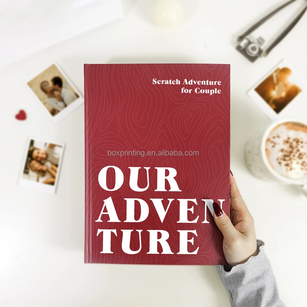 Custom Printing  My Adventure Couple Challenge Scrapbook Valentines Scratch Off Book Activity For Couples