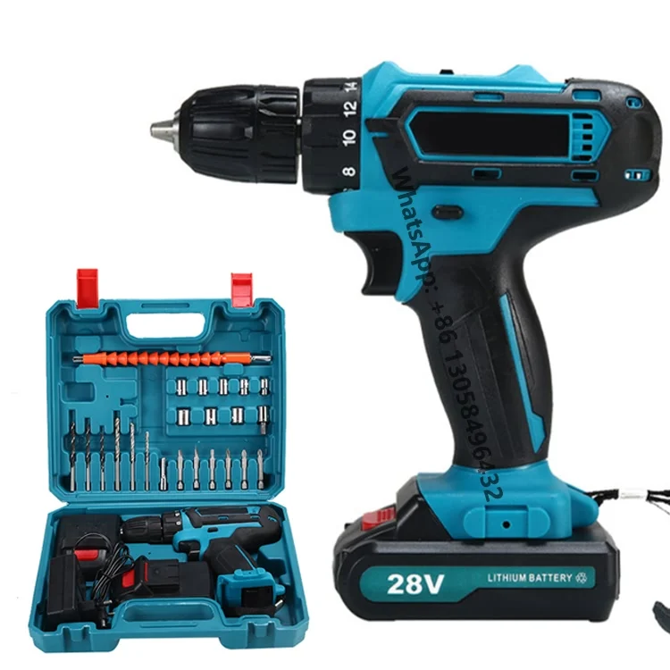 Factory Price Electric Impact Drill Power Craft Cordless Portable Tools Wireless Drill Battery 28V Charged Drills