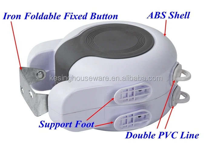 Kesing 26m Drying Space ABS Shell PVC 2 Lines Retractable Clothes Line Clothesline Outdoor