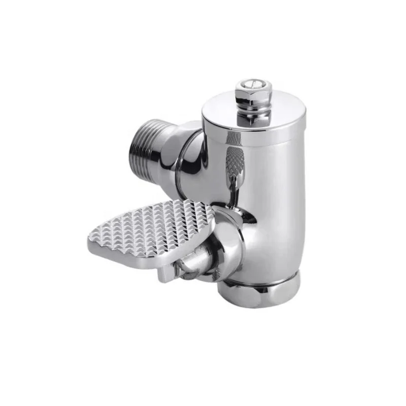 Toilet Bowl Fitting Flush Valve Foot Operated Flushometer WC Pedal Foot Step Flush Valve