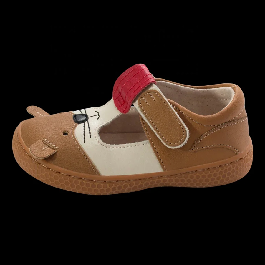 Livie and Luca High Quality barefoot flat breathable leather   casual cute print slipper sandal for baby toddler youth boy in bl