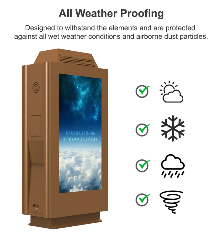 55 Inch Display Screen Digital Signage Kiosk Outdoor Double Sided totem outdoor floor standing Display LCD Outdoor Display