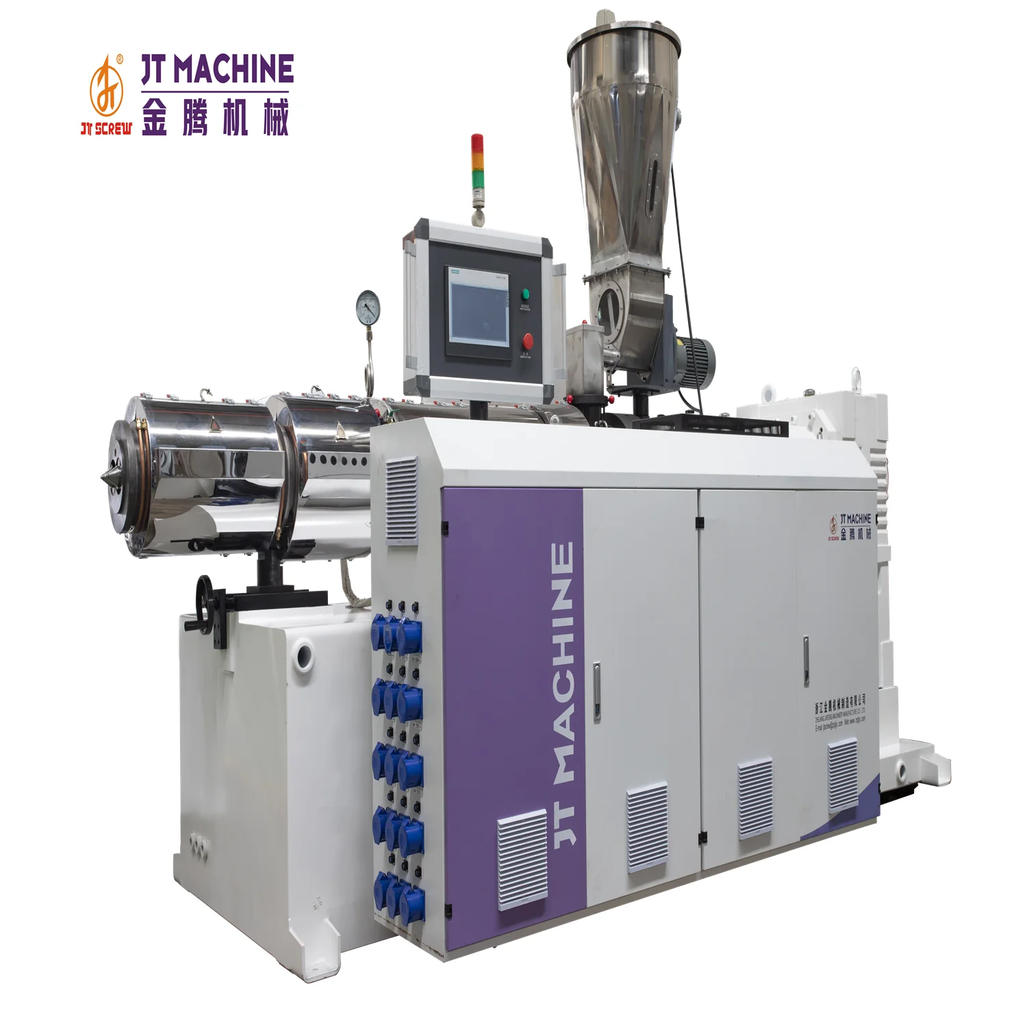 
SJSZ series conical twin screw extruder / 65/132 conical twin screw extruder for PVC pipe, sheet, profile, wpc 