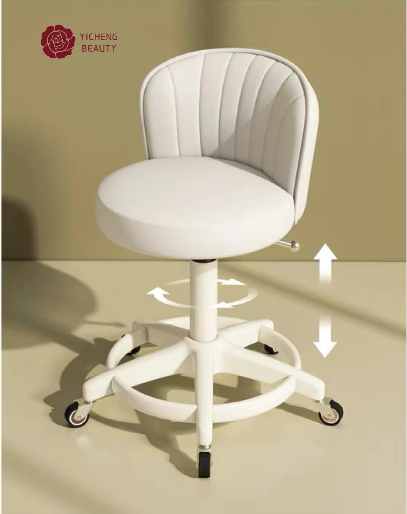Yicheng Beauty Wholesale Factory price Swivel Rolling Stool chair Adjustable Stool with Wheels salon chair for hair stylist