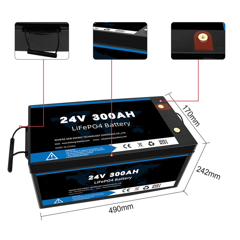 New Arrival Lifepo4 Pack Lipo4 24V 300Ah Lithium Iron Ion Battery Batterie Lfp Bateria