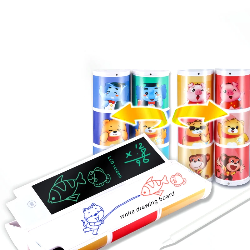 Custom School 6.5Inch 360 Change One Key Delete Surface Unicorn Pencil Case With Lcd Writing Tablet Kids